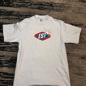 White EST Logo Men's T-Shirt